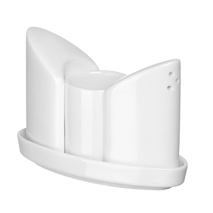Zout- en peperstel met tandenstokershouder, HENDI, 125x54x(H)90mm
