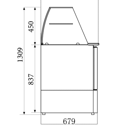 GEKOELDE SALADETTE GLASOPSTAND 3 DRS
