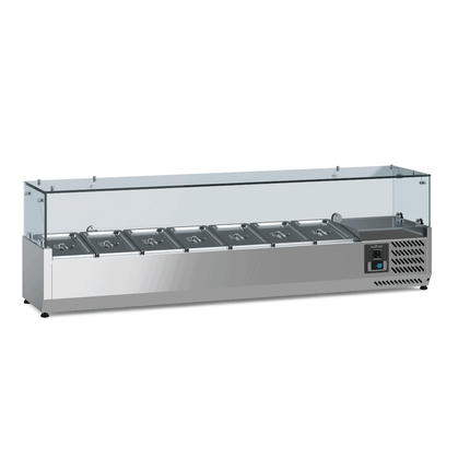 GEKOELDE OPZETVITRINE 1/4 GN x 7