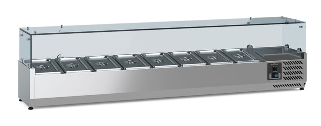 GEKOELDE OPZETVITRINE 1/4 GN x 8