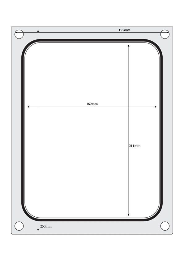 Traysealer matrix, HENDI, container 227x178 mm