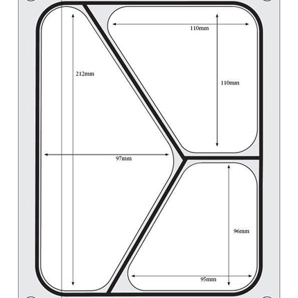 Traysealer matrix, HENDI, Driedelige container 227x178 mm