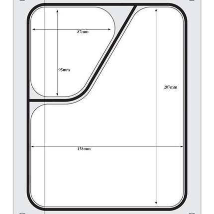 Traysealer matrix, HENDI, Tweedelige colt container colt 227x178 mm