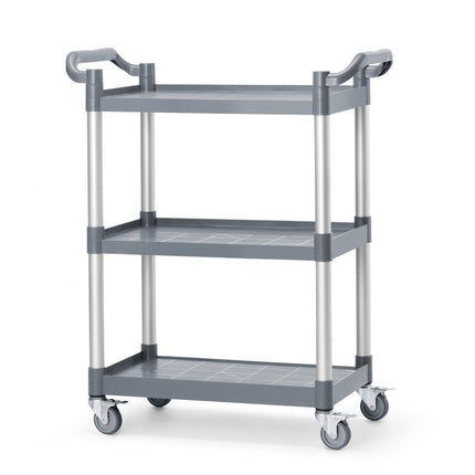 Serveerwagen van polypropyleen - 3 planken, klein , AmerBox, 800x420x(H)945mm