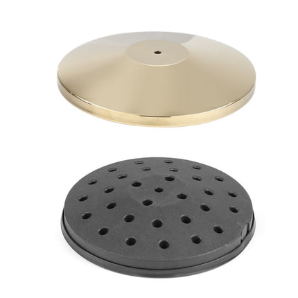 Afzetpaal met goudkleurige afwerking, HENDI, bodemplaat, âŒ€360x(H)65mm