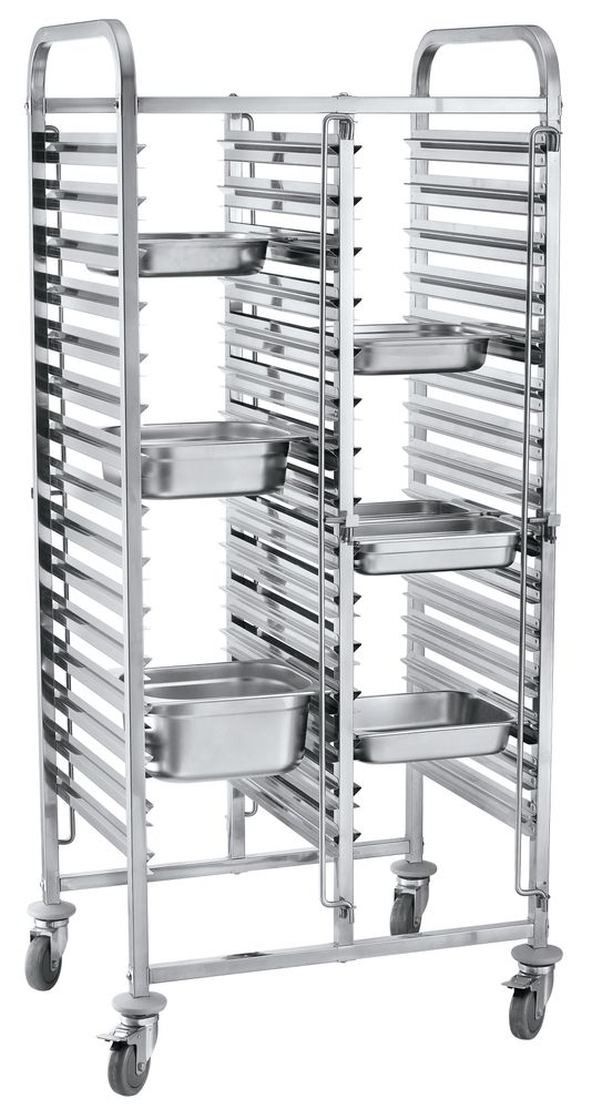 Dubbele regaalwagen - 30 x GN 1/1, HENDI, 798x610x(H)1710mm