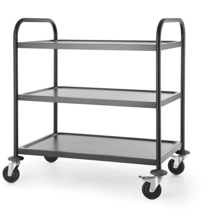 Serveerwagen mat zwart, HENDI, 905x585x(H)945mm
