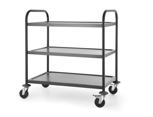 Serveerwagen mat zwart, HENDI, 905x585x(H)945mm