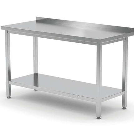 Wandtafel met plank â€“ geschroefd, diepte 600 mm, HENDI, Profi Line, 1000x600x(H)850mm