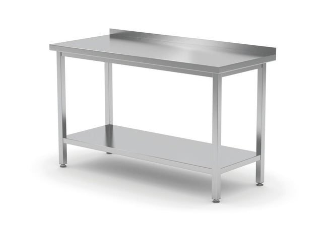 Wandtafel met plank â€“ geschroefd, diepte 600 mm, HENDI, Profi Line, 1000x600x(H)850mm