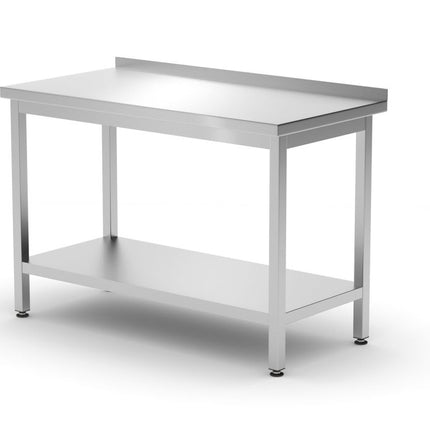 Wandtafel met plank â€“ geschroefd, diepte 600 mm, HENDI, Profi Line, 1200x600x(H)850mm