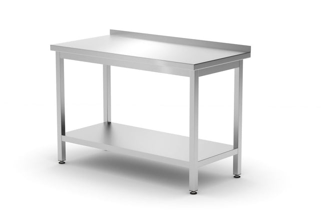 Wandtafel met plank â€“ geschroefd, diepte 600 mm, HENDI, Profi Line, 1200x600x(H)850mm