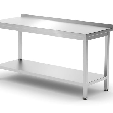 Wandtafel met plank â€“ geschroefd, diepte 600 mm, HENDI, Profi Line, 1600x600x(H)850mm