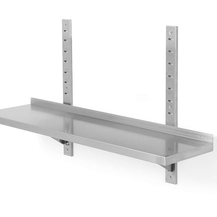 Verstelbare enkele wandplank met 2 beugels, HENDI, 800x300x(H)600mm