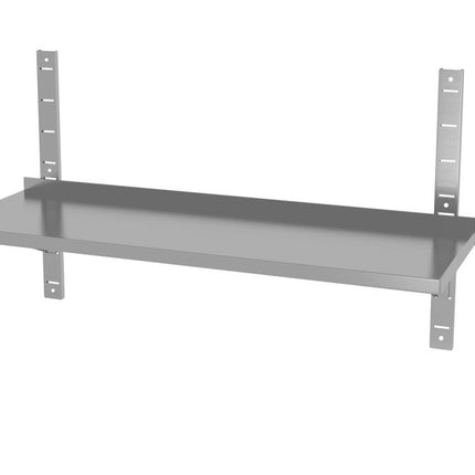 Verstelbare enkele wandplank met 2 beugels, HENDI, 1000x300x(H)600mm