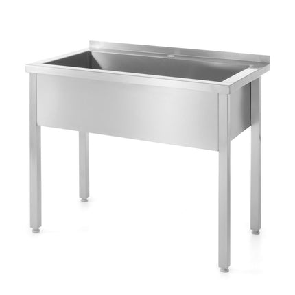 Tafel met enkele spoelbak â€“ gelast, HENDI, Profi Line, 800x600x(H)850mm