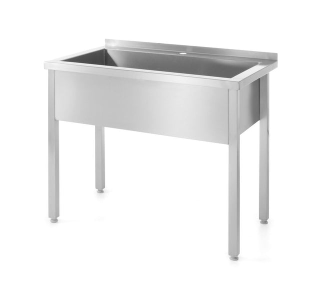 Tafel met enkele spoelbak â€“ gelast, HENDI, Profi Line, 800x600x(H)850mm