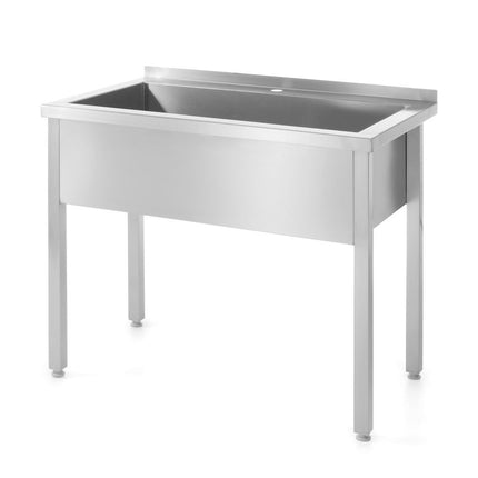 Tafel met enkele spoelbak â€“ gelast, HENDI, Profi Line, 1000x600x(H)850mm