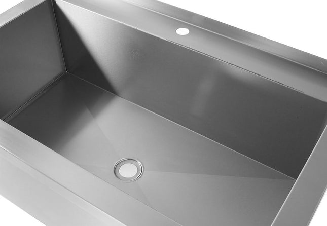 Tafel met enkele spoelbak â€“ gelast, HENDI, Profi Line, 1000x600x(H)850mm