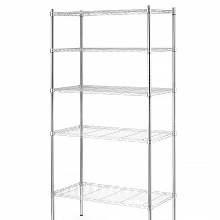 Opbergrek met 5 schappen, HENDI, Chroom, 910x455x(H)1830mm