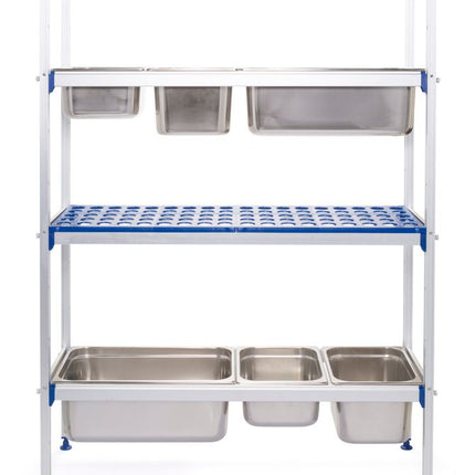 Aluminium opbergrek voor GN containers, HENDI, 1120x355x(H)1685mm