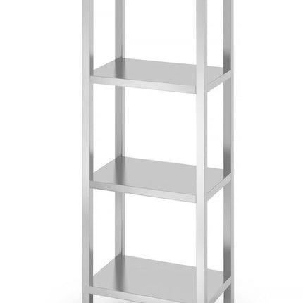 Opbergrek met 4 volledige planken â€“ geschroefd, HENDI, Kitchen Line, 600x400x(H)1800mm