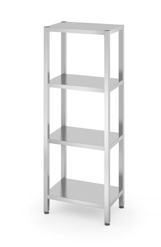 Opbergrek met 4 volledige planken â€“ geschroefd, HENDI, Kitchen Line, 600x400x(H)1800mm