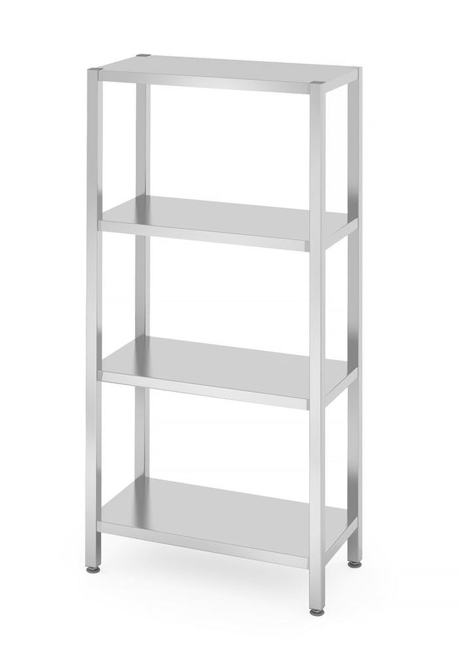 Opbergrek met 4 volledige planken â€“ geschroefd, HENDI, Kitchen Line, 800x400x(H)1800mm