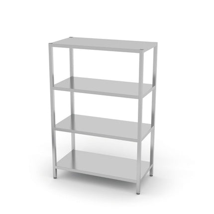 Opbergrek met 4 volledige planken â€“ geschroefd, HENDI, Kitchen Line, 1000x400x(H)1800mm
