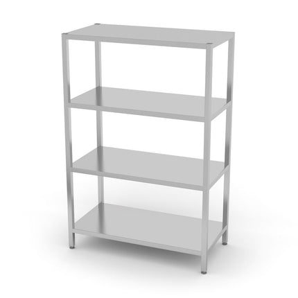 Opbergrek met 4 volledige planken â€“ geschroefd, HENDI, Kitchen Line, 1000x500x(H)1800mm