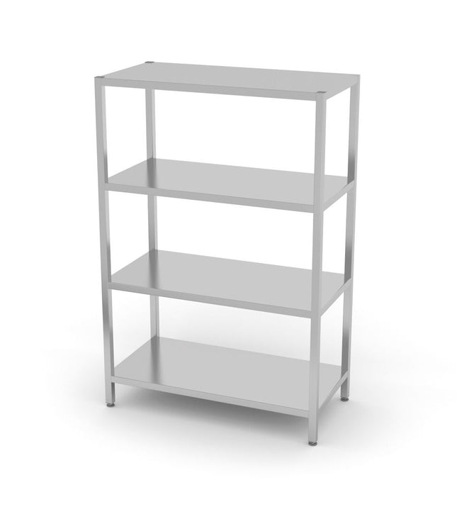 Opbergrek met 4 volledige planken â€“ geschroefd, HENDI, Kitchen Line, 1000x500x(H)1800mm