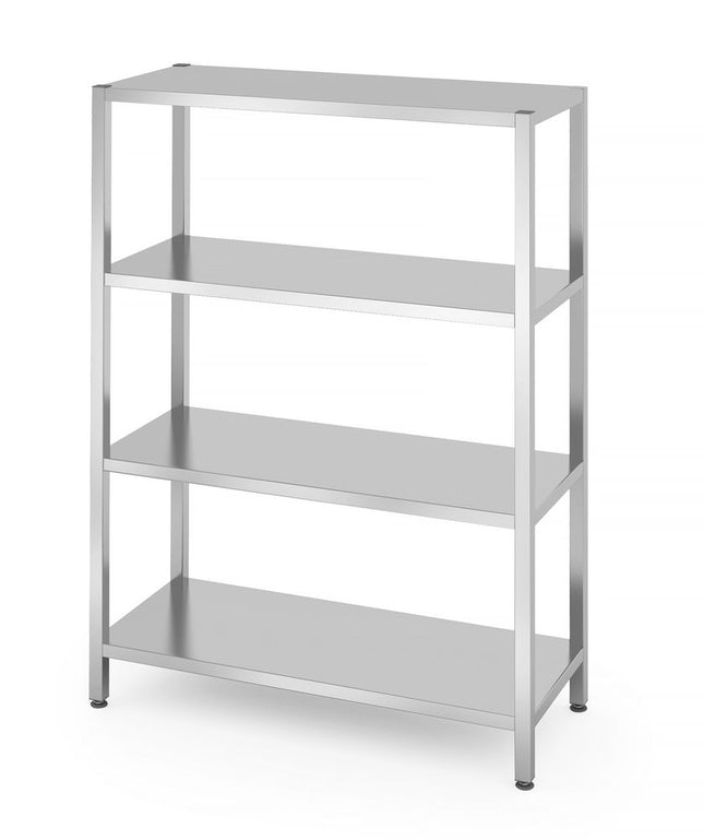 Opbergrek met 4 volledige planken â€“ geschroefd, HENDI, Kitchen Line, 1200x500x(H)1800mm