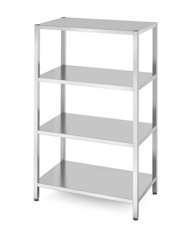 Opbergrek met 4 volledige planken â€“ geschroefd, HENDI, Kitchen Line, 1000x600x(H)1800mm