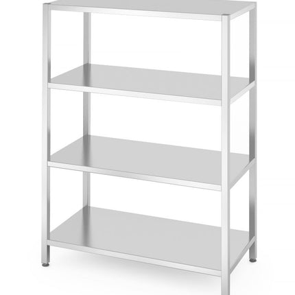 Opbergrek met 4 volledige planken â€“ geschroefd, HENDI, Kitchen Line, 1200x600x(H)1800mm