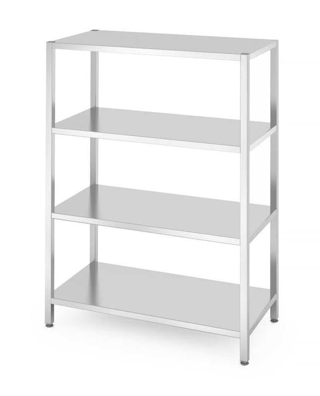 Opbergrek met 4 volledige planken â€“ geschroefd, HENDI, Kitchen Line, 1200x600x(H)1800mm