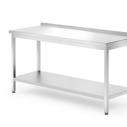 Wandtafel met plank â€“ geschroefd, diepte 700 mm, HENDI, Profi Line, 1600x700x(H)850mm
