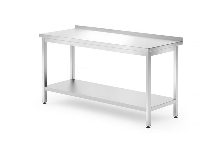 Wandtafel met plank â€“ geschroefd, diepte 700 mm, HENDI, Profi Line, 1600x700x(H)850mm