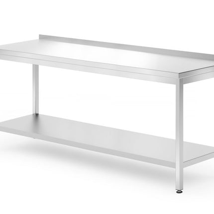 Wandtafel met plank â€“ geschroefd, diepte 700 mm, HENDI, Profi Line, 1800x700x(H)850mm
