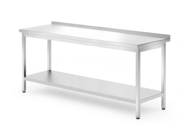 Wandtafel met plank â€“ geschroefd, diepte 700 mm, HENDI, Profi Line, 1800x700x(H)850mm