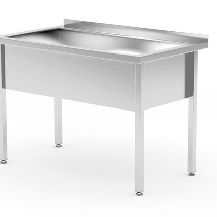 Tafel met enkele wasbak gelast, diepte 700 mm, kamerhoogte 300 mm, HENDI, Profi Line, 800x700x(H)850mm