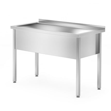 Tafel met enkele wasbak gelast, diepte 700 mm, kamerhoogte 300 mm, HENDI, Profi Line, 1000x700x(H)850mm