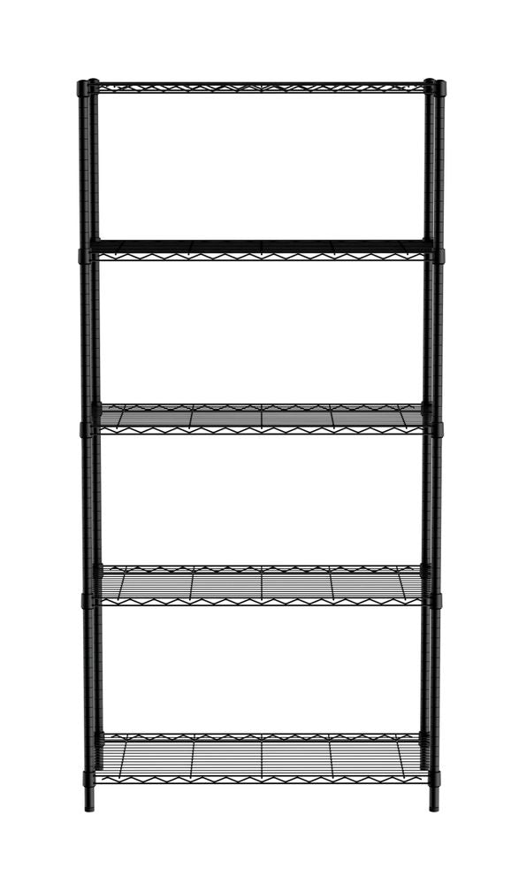 Opbergrek met 5 schappen, HENDI, Zwart, 910x455x(H)1830mm