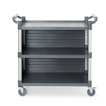 Serveerwagen polypropyleen met 3 bladen, groot, AmerBox, Inclusief zijpanelen, 1010x500x(H)960mm