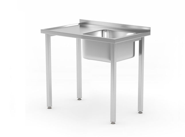 Spoeltafel, met bouten, HENDI, Kitchen Line, Spoelbak aan de rechterkant, 800x600x(H)850mm