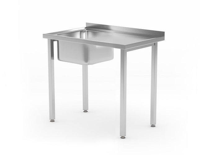 Spoeltafel, met bouten, HENDI, Kitchen Line, spoelbak aan de linkerkant, 800x600x(H)850mm