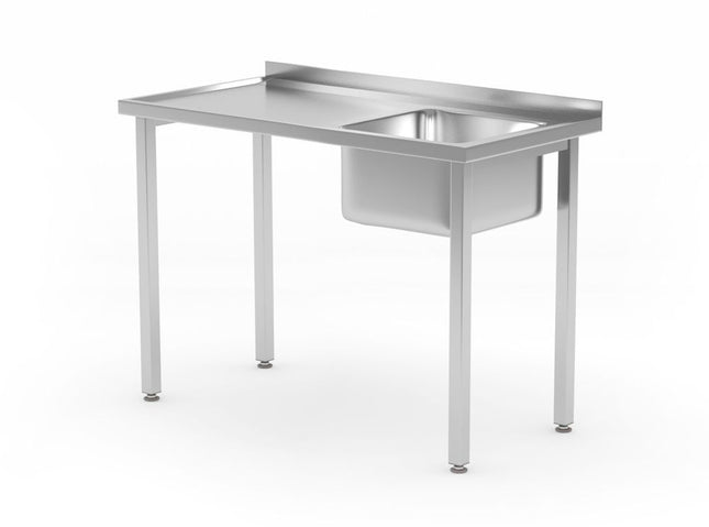 Spoeltafel, met bouten, HENDI, Kitchen Line, spoelbak aan de rechterkant, 1000x600x(H)850mm