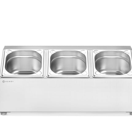 Gastronormbak houder, HENDI, 3 compartimenten, 512x245x(H)215mm