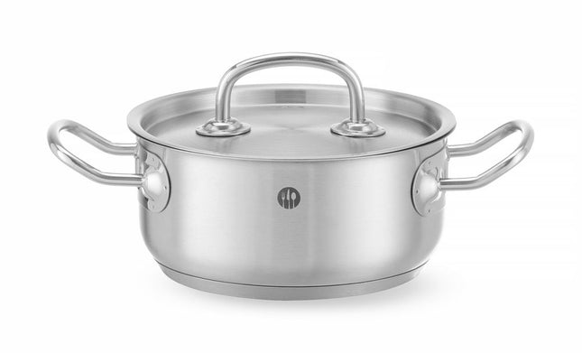 Kookpan laag - met deksel, HENDI, Kitchen Line, 1,4L, âŒ€160x(H)75mm