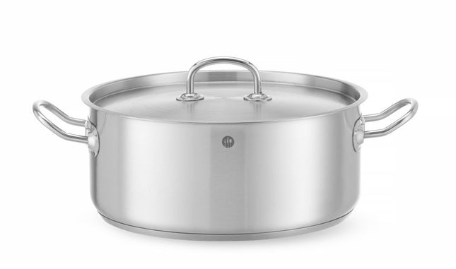 Kookpan laag - met deksel, HENDI, Kitchen Line, 7,3L, âŒ€280x(H)120mm