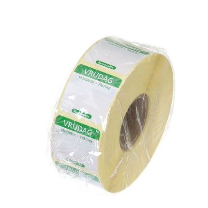 Voedselveiligheidsstickers, multifunctioneel, eenvoudig verwijderbaar , HENDI, Vrijdag, Groen, 1000 st., 25x25mm